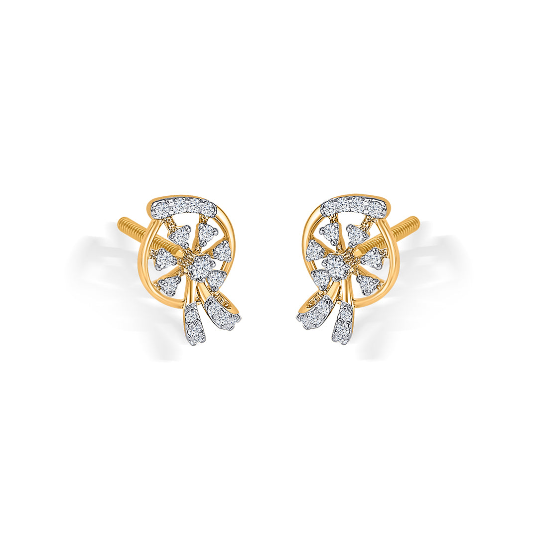 glimmer gold & diamond stud earring for women