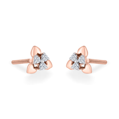 Trinity Buds Gold Stud Diamond Earring