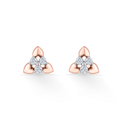 Trinity Buds Gold Stud Diamond Earring
