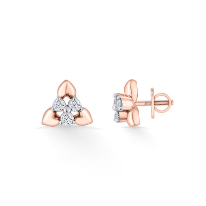 Trinity Buds Gold Stud Diamond Earring
