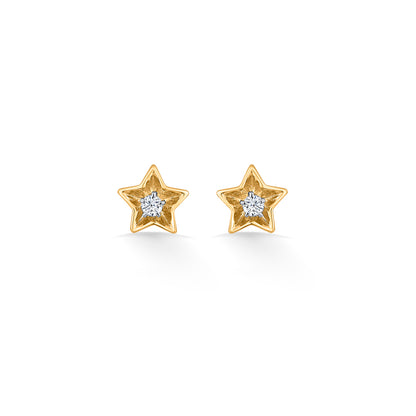Starry Charm Gold Stud Diamond Earring for Women