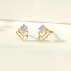 Radiant Layers Gold Stud Diamond Earring for Woman