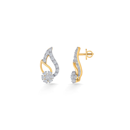 Foliage Flair Gold Stud Earring For Woman