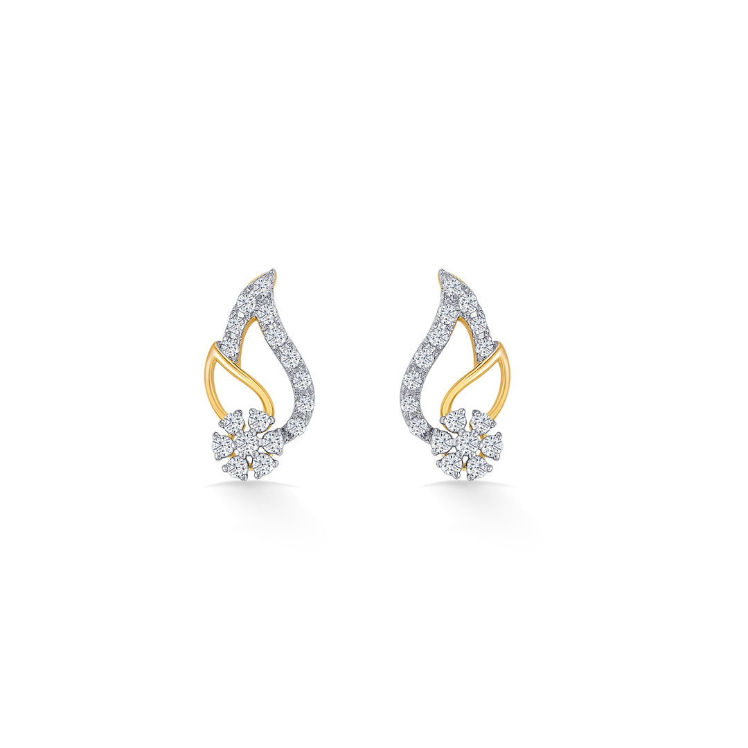 Foliage Flair Gold Stud Earring For Women