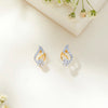 Foliage Flair Gold Stud Earring For Woman