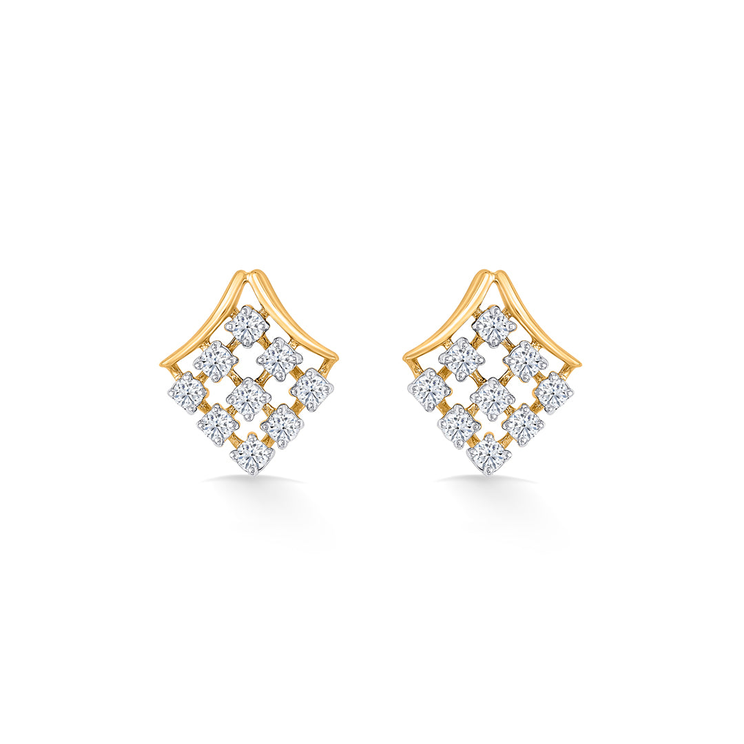 Divine Luster Gold Stud Earring For Women