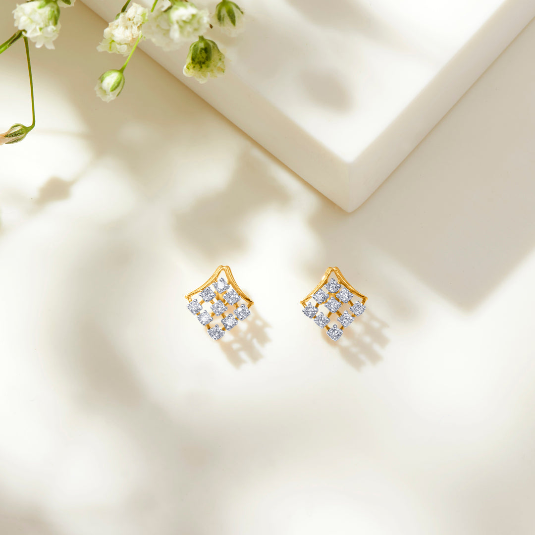 Divine Luster Gold Stud Earring For Women