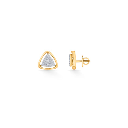 Tri Nova Gold Stud Diamond Earring for Woman