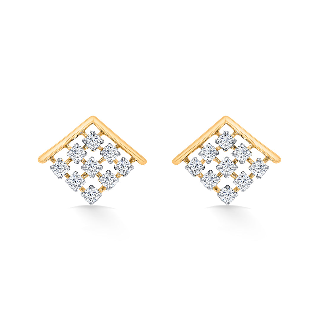 Elixon Charm Gold & Diamond Stud Earring