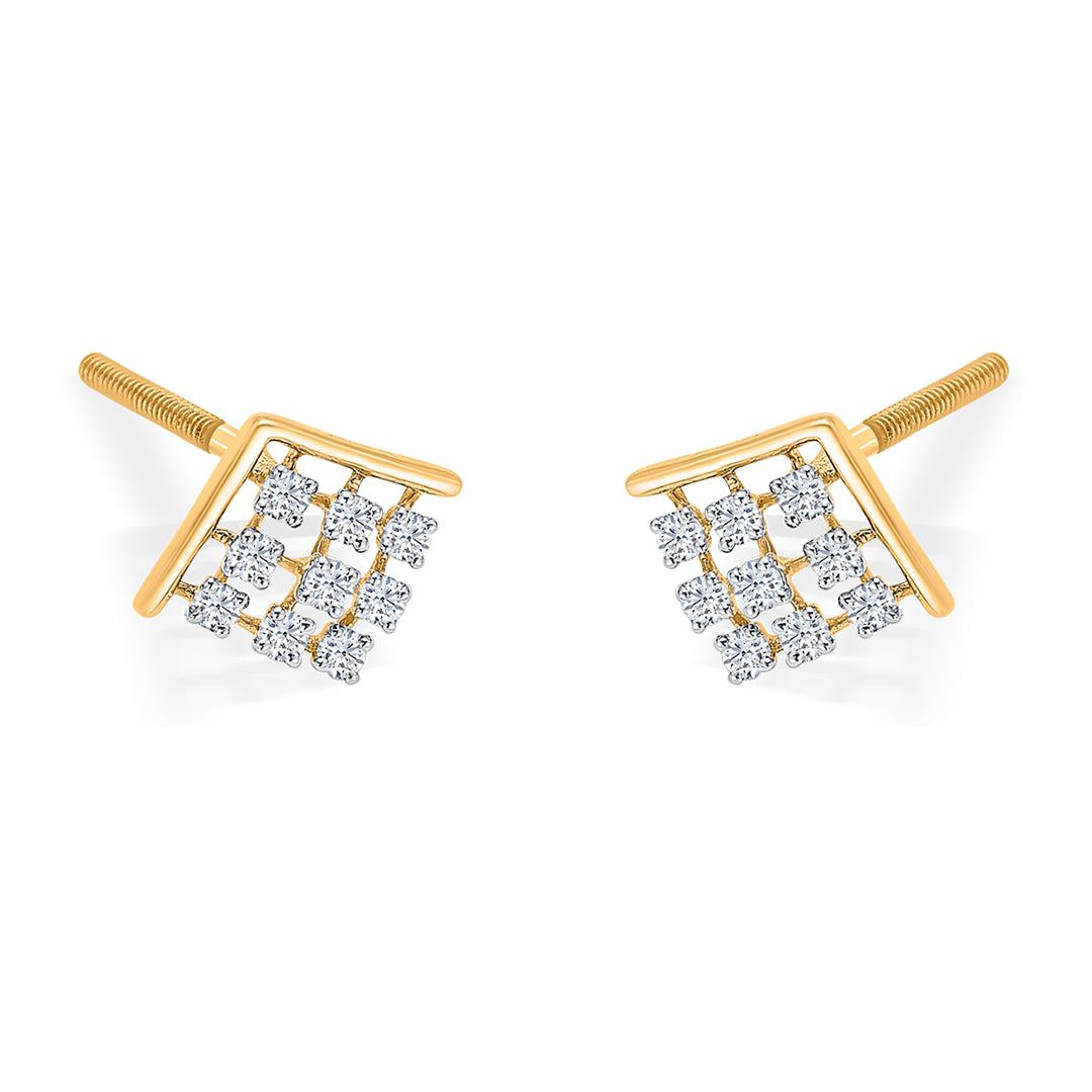 elixon charm gold & diamond stud earring