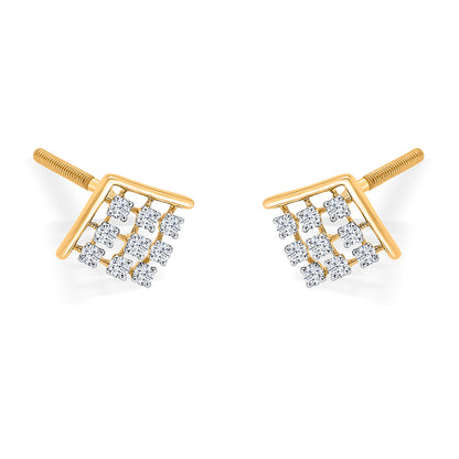 Elixon Charm Gold & Diamond Stud Earring