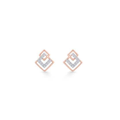 Prismatic Union Gold & Diamond Stud Earring For Women