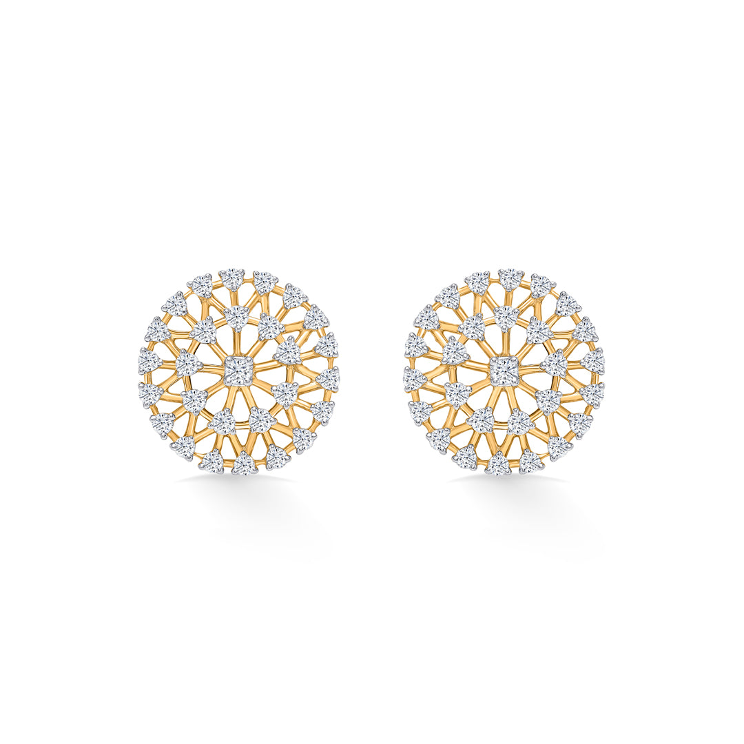 Circlet Gold & Diamond Stud Earring For Women