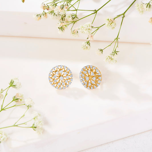 Circlet Gold & Diamond Stud Earring For Women