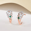 Emerald Maze Gold Stud Diamond Earring for Woman
