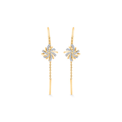 Astral Bloom Gold Stud Diamond Earring for Women