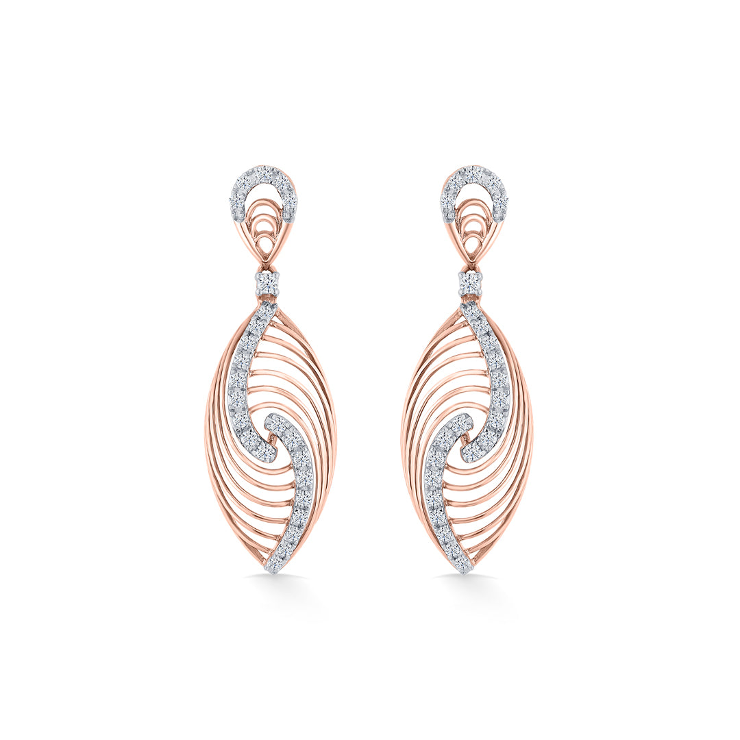 serapha twirl gold stud diamond earring