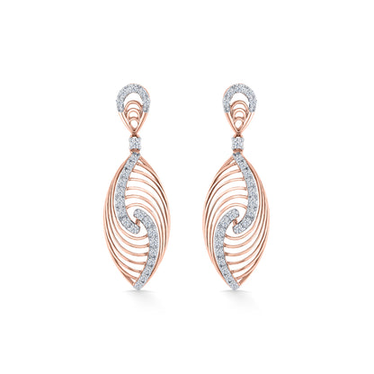 Serapha Twirl Gold Stud Diamond Earring