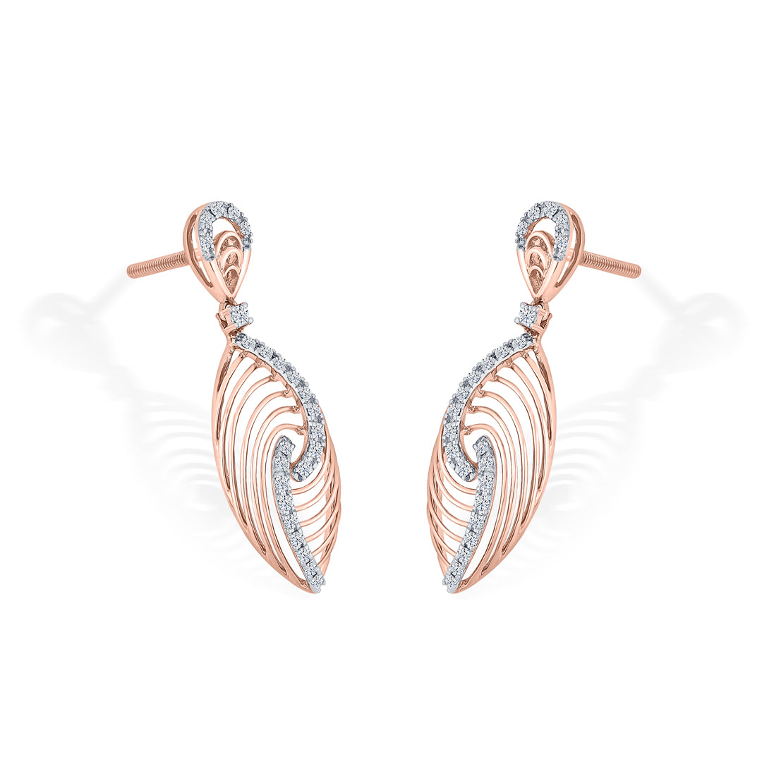 serapha twirl gold stud diamond earring