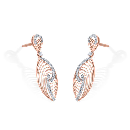 Serapha Twirl Gold Stud Diamond Earring