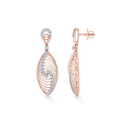 Serapha Twirl Gold Stud Diamond Earring