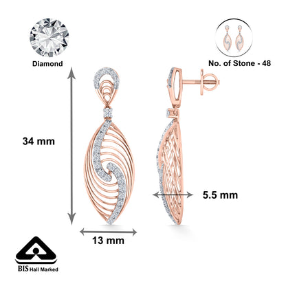 Serapha Twirl Gold Stud Diamond Earring