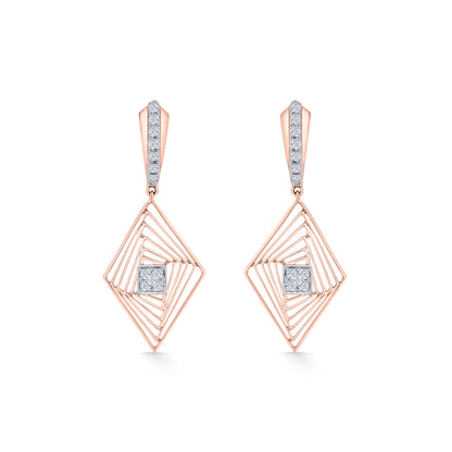 Vortex Glint Gold Stud Diamond Earring