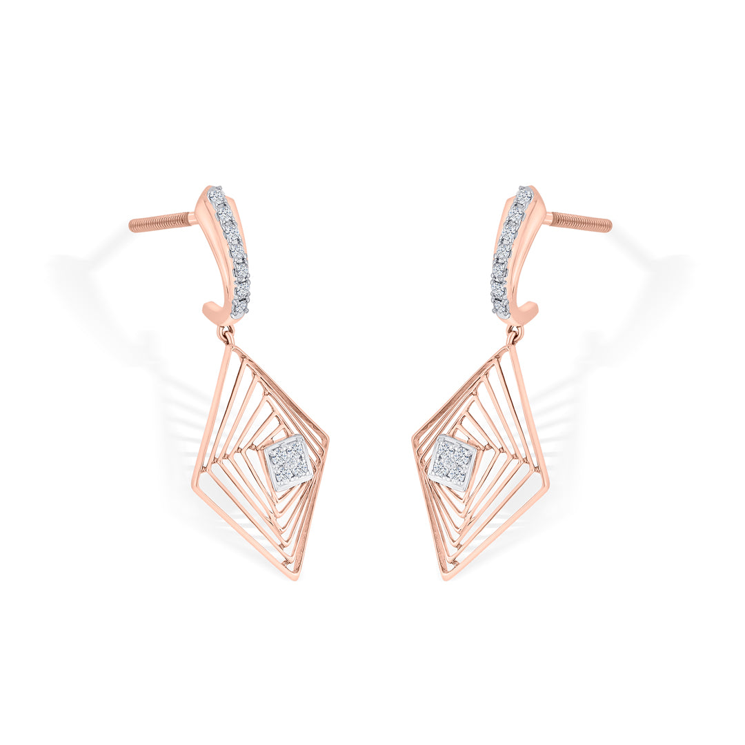 vortex glint gold stud diamond earring