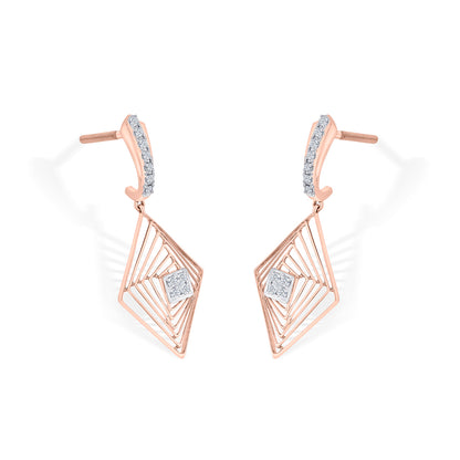 Vortex Glint Gold Stud Diamond Earring