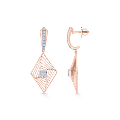 Vortex Glint Gold Stud Diamond Earring