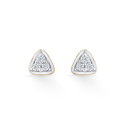 Trilight Spark Gold Stud Diamond Earring for Women