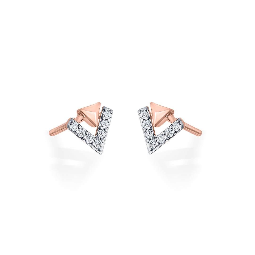 pinnacle spark gold stud diamond earring for woman