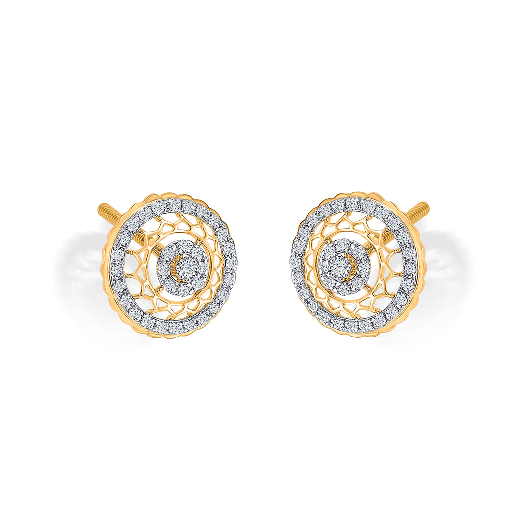 lunaria bloom gold & diamond stud earring