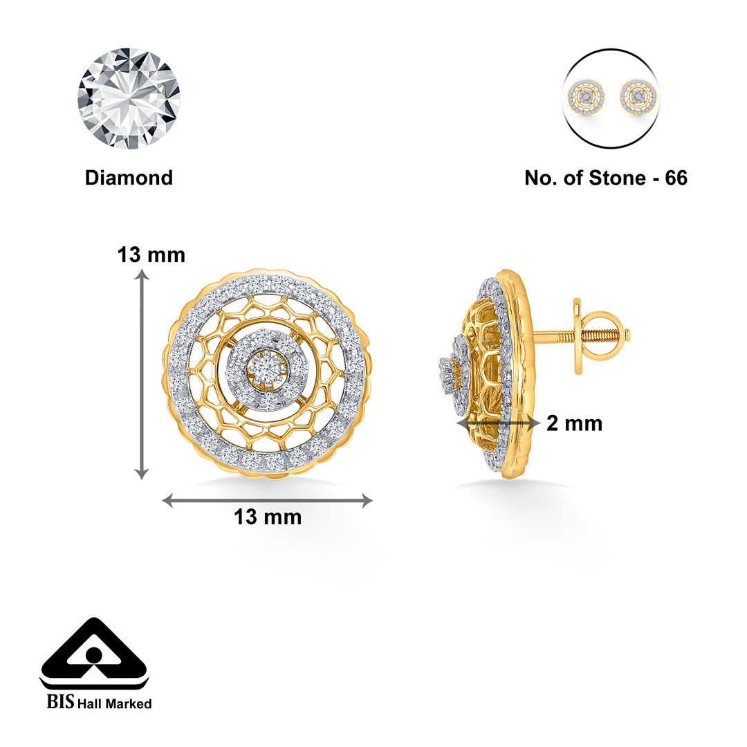 lunaria bloom gold & diamond stud earring