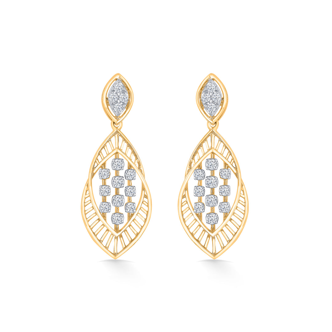 Shadow Sparkle Gold Dangler Earring For Women