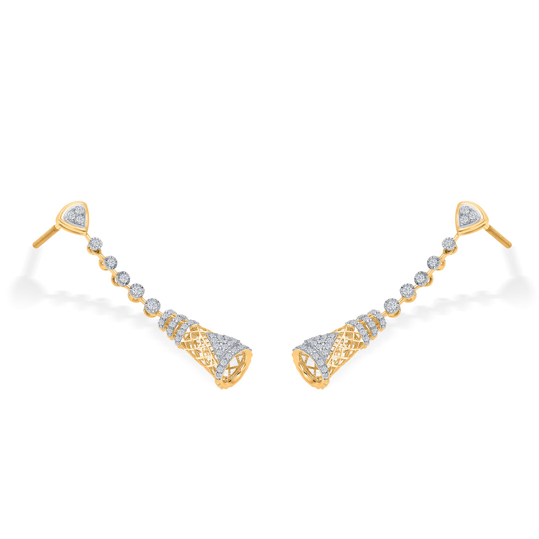 tara tassel gold & diamond drops & dangler earring