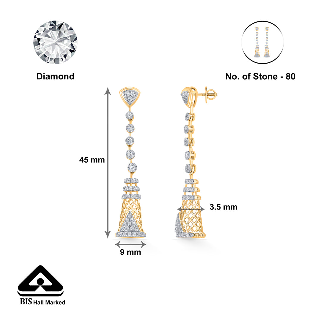 tara tassel gold & diamond drops & dangler earring