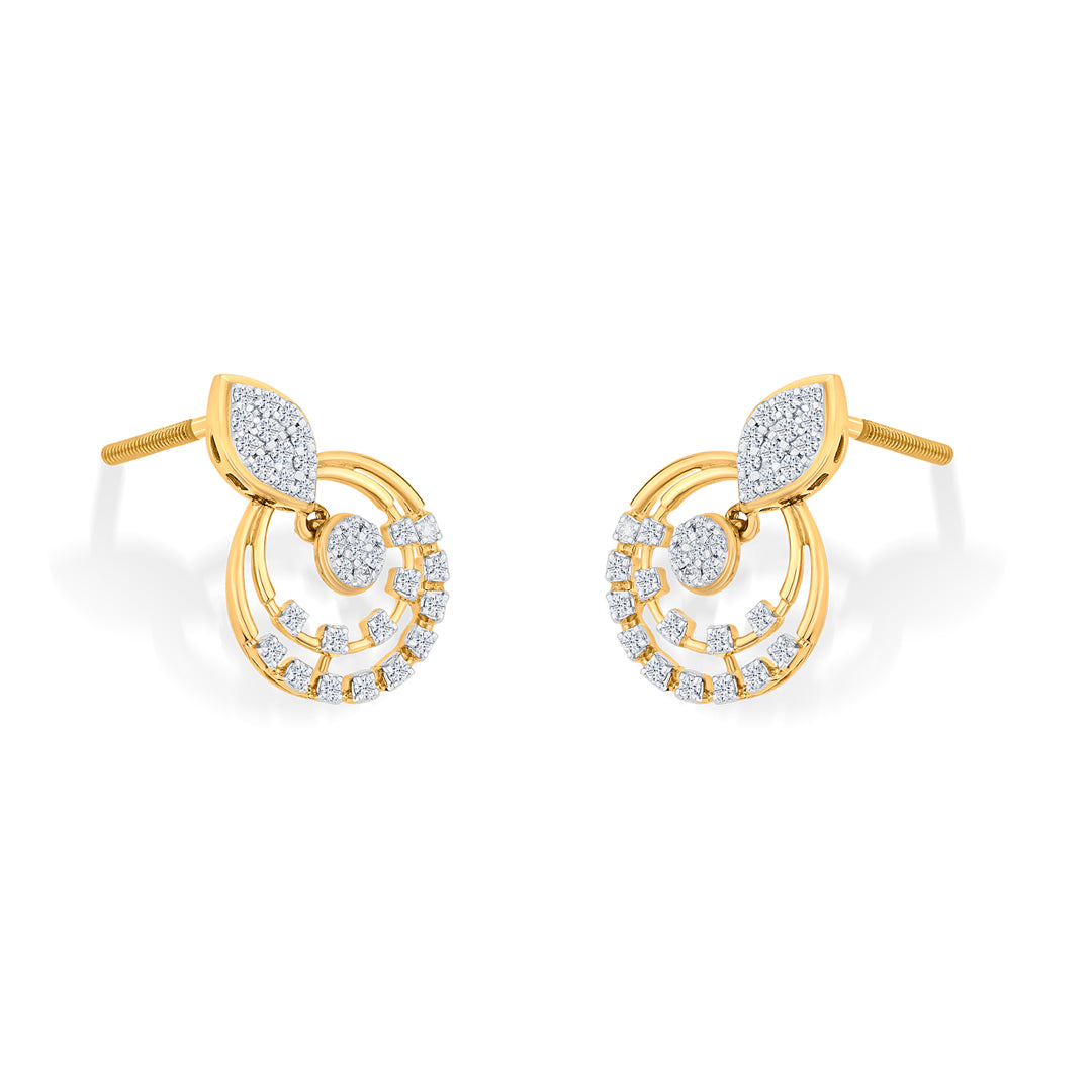 halo spark gold stud diamond earring for woman