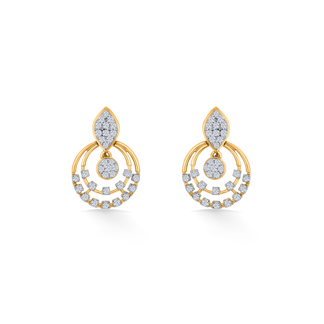 halo spark gold stud diamond earring for women