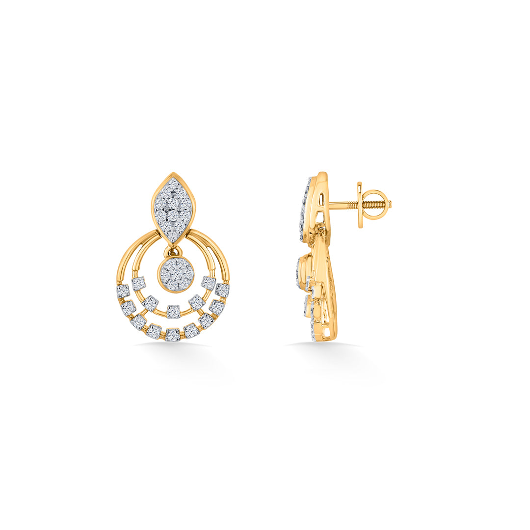halo spark gold stud diamond earring for woman