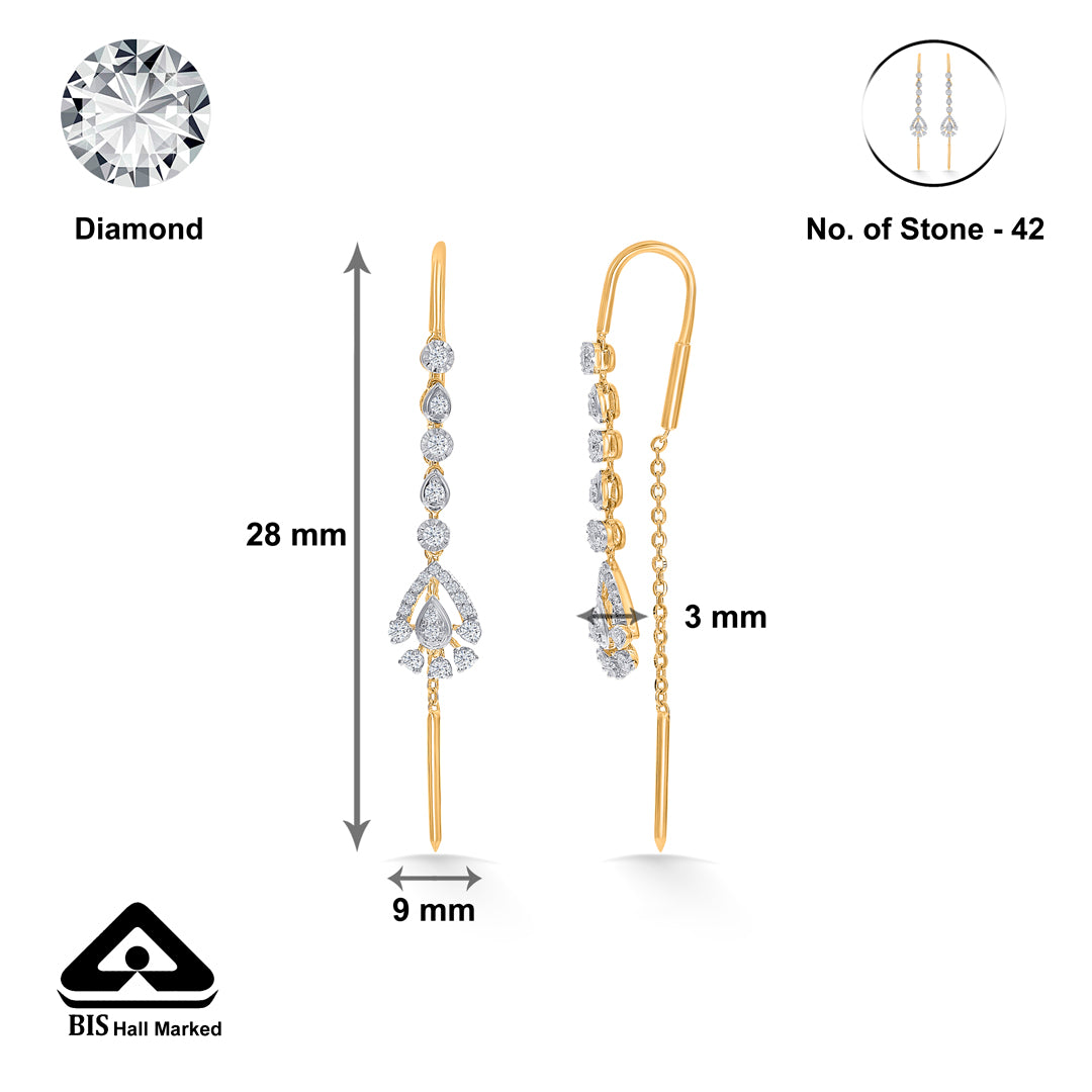 glamour jingles gold dangler earring for woman