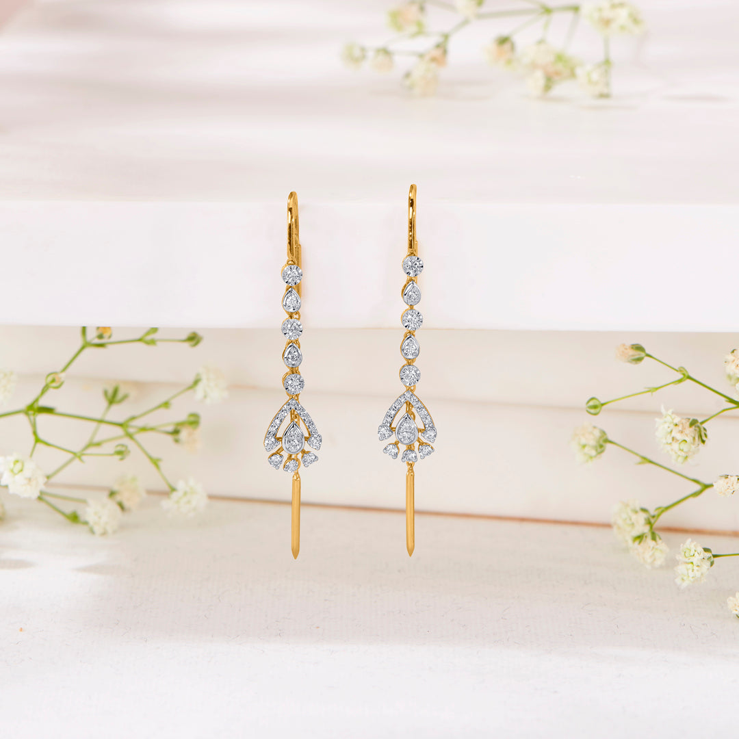 glamour jingles gold dangler earring for woman