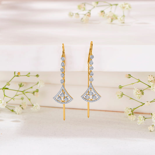 Crystal Horizon Gold Dangler Earring For Woman