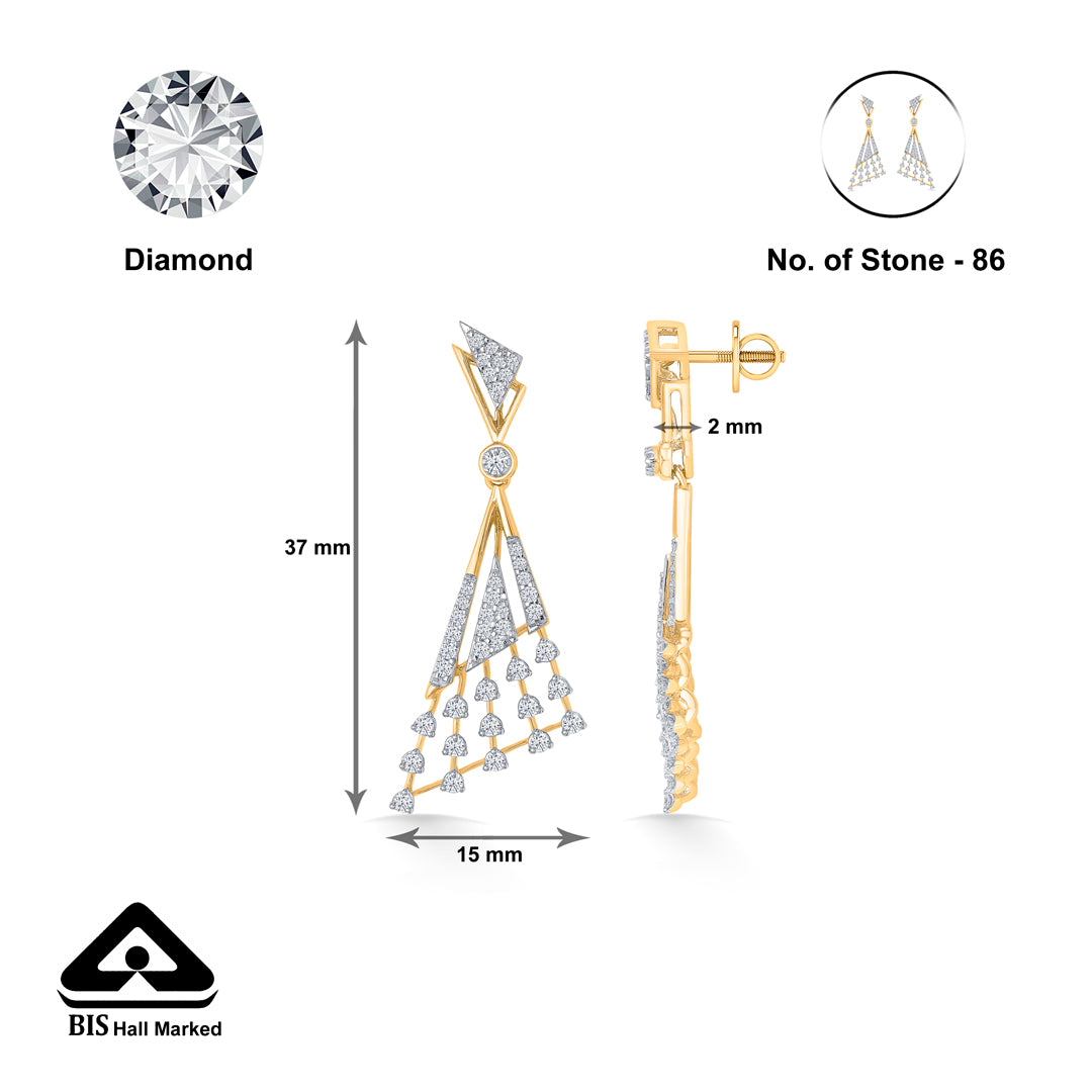 essence gold & diamond drops & dangler earring for women