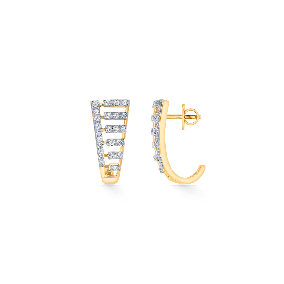 mirage gold & diamond hoops & huggies earring for women