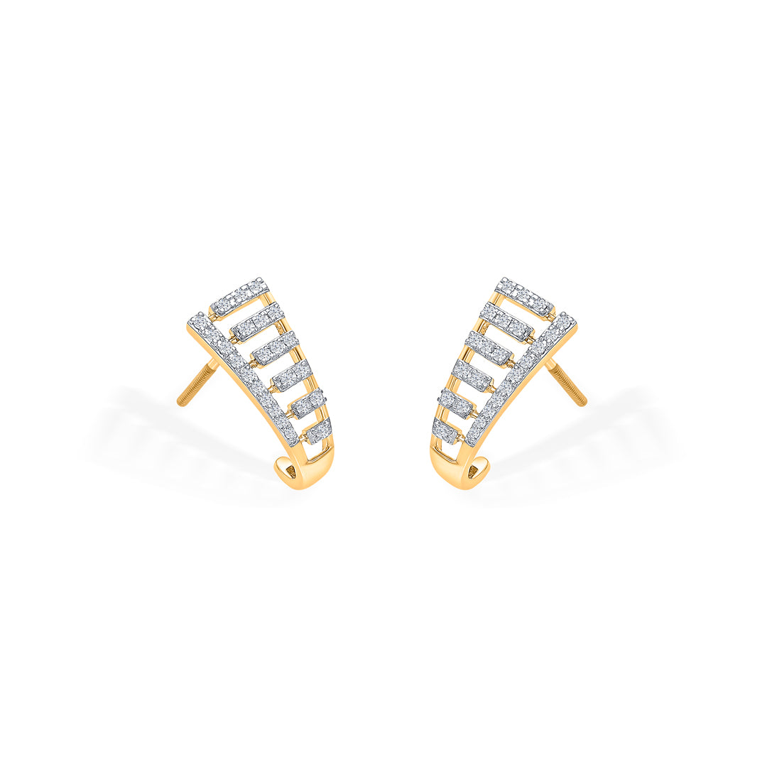 mirage gold & diamond hoops & huggies earring for women