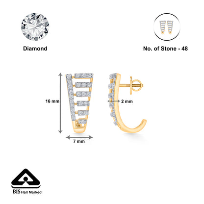 Mirage Gold & Diamond Hoops & Huggies Earring For Women