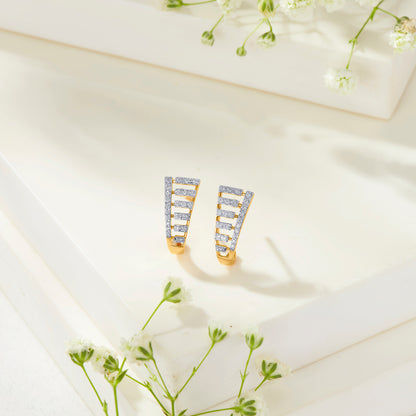 Mirage Gold & Diamond Hoops & Huggies Earring For Women