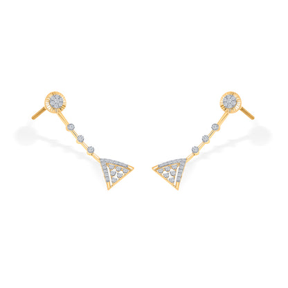 Diora Point Gold & Diamond Drops & Dangler Earring