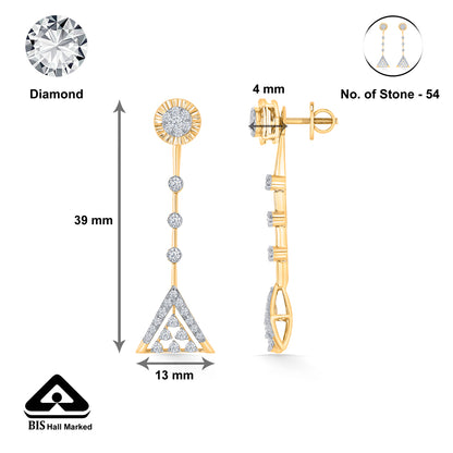 Diora Point Gold & Diamond Drops & Dangler Earring